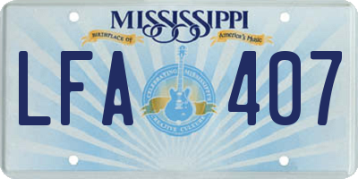 MS license plate LFA407