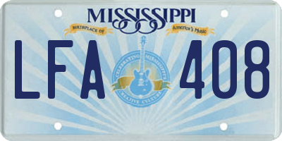 MS license plate LFA408