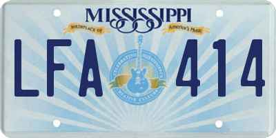 MS license plate LFA414