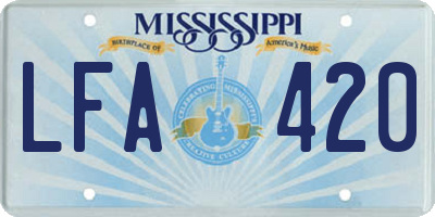 MS license plate LFA420