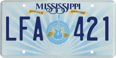 MS license plate LFA421