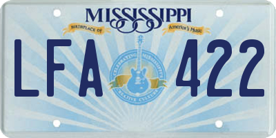 MS license plate LFA422