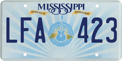 MS license plate LFA423