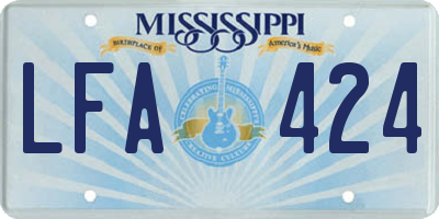MS license plate LFA424
