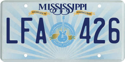 MS license plate LFA426