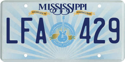 MS license plate LFA429