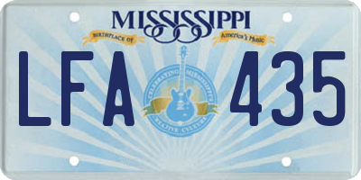 MS license plate LFA435