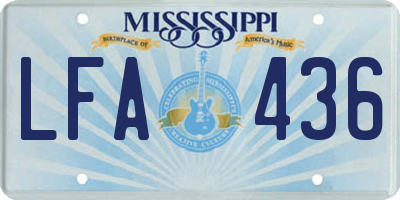 MS license plate LFA436