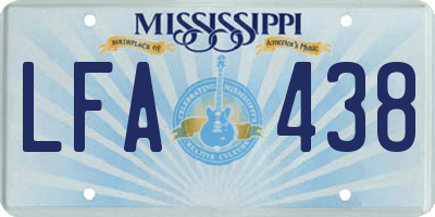 MS license plate LFA438