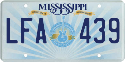 MS license plate LFA439