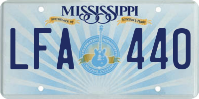 MS license plate LFA440