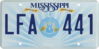 MS license plate LFA441
