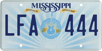 MS license plate LFA444