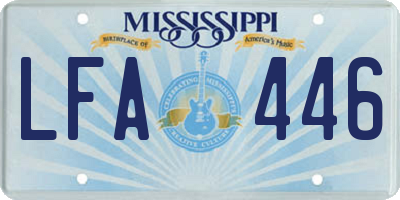 MS license plate LFA446