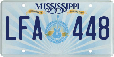 MS license plate LFA448