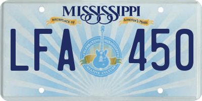 MS license plate LFA450