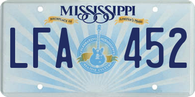 MS license plate LFA452