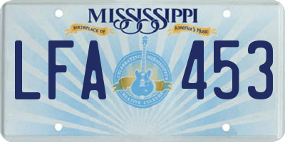 MS license plate LFA453