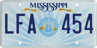 MS license plate LFA454