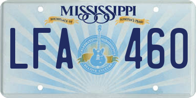 MS license plate LFA460