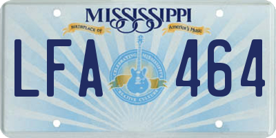 MS license plate LFA464
