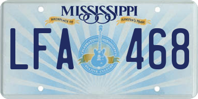 MS license plate LFA468