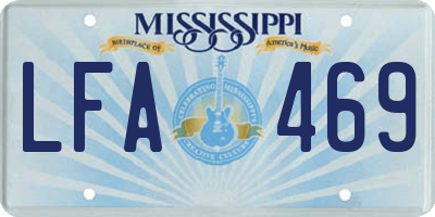MS license plate LFA469