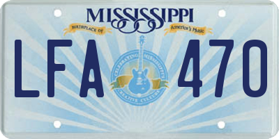 MS license plate LFA470