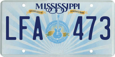 MS license plate LFA473