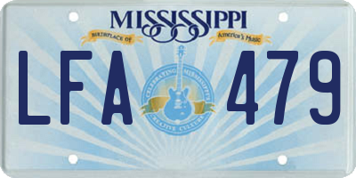 MS license plate LFA479