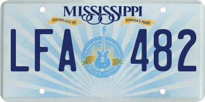 MS license plate LFA482
