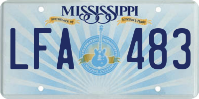 MS license plate LFA483