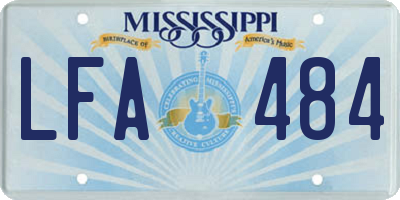 MS license plate LFA484