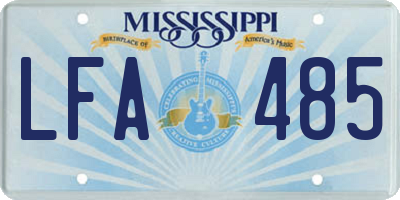 MS license plate LFA485