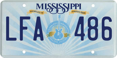 MS license plate LFA486