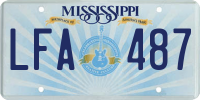 MS license plate LFA487