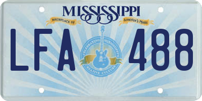 MS license plate LFA488