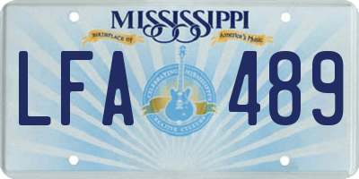 MS license plate LFA489