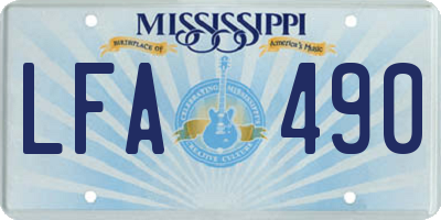 MS license plate LFA490