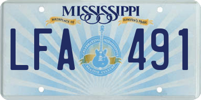 MS license plate LFA491