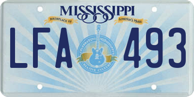 MS license plate LFA493