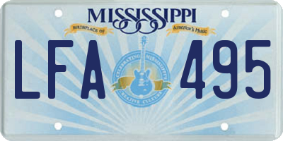 MS license plate LFA495
