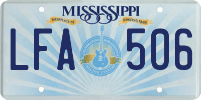 MS license plate LFA506