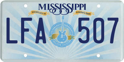 MS license plate LFA507