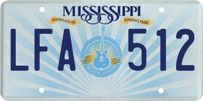 MS license plate LFA512