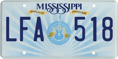 MS license plate LFA518