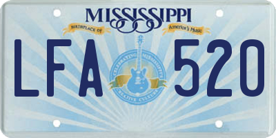 MS license plate LFA520