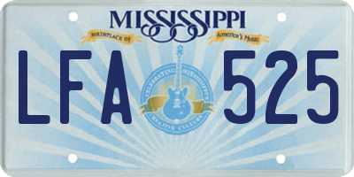 MS license plate LFA525