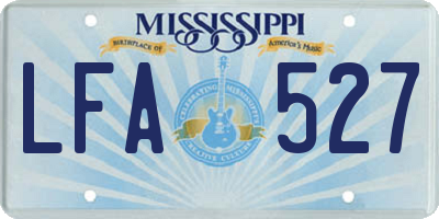 MS license plate LFA527