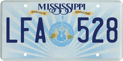 MS license plate LFA528